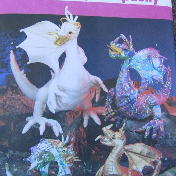 simplicity 4063 sewing pattern 2006 stuffed dragons (CL96) - Picture 3 of 10